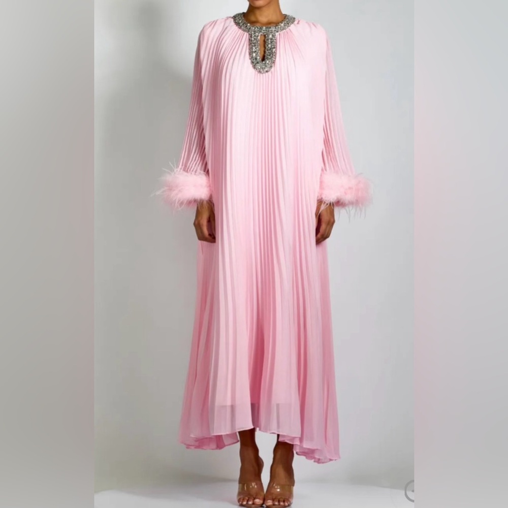 Elegant Pink Long Sleeve Dress